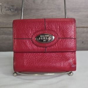 Women's Furla Red Pebble Leather Wallet